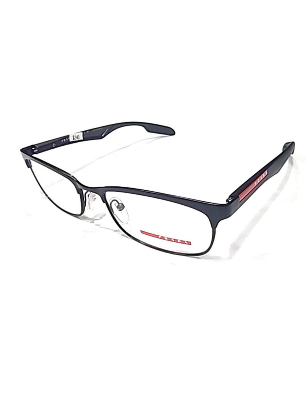 PRADA VPS54D IBO 101 Black Rectangle Eyeglasses 53-18 140 Case Cloth - Picture 2 of 10